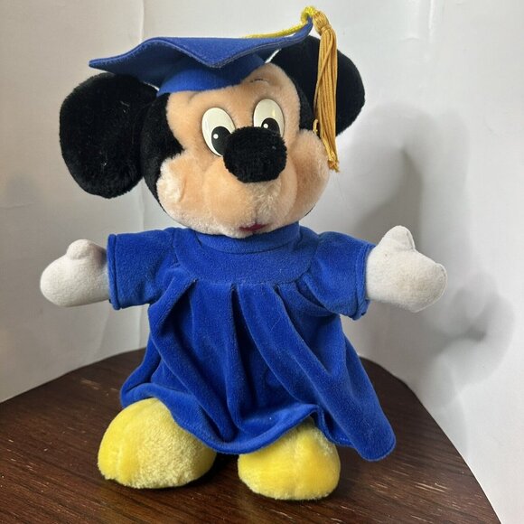 Vintage Graduation Mickey Mouse 90s Walt Disney World Plush - Picture 1 of 9